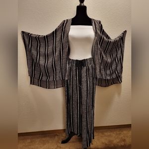 Kimono Style Cover-up & Palazzo Pants Sz. L